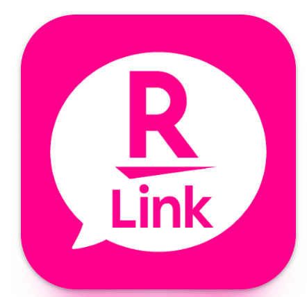 楽天モバイルの通話・メッセージアプリ「Rakuten Link(楽天リンク)」のアイコン。ピンク色の吹き出しに白抜きで「R Link」と記載されている。