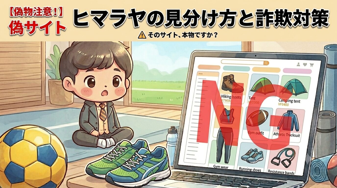 ヒマラヤ偽サイトの見分け方と詐欺対策（激安の偽サイト・偽物に注意）のアイキャッチ